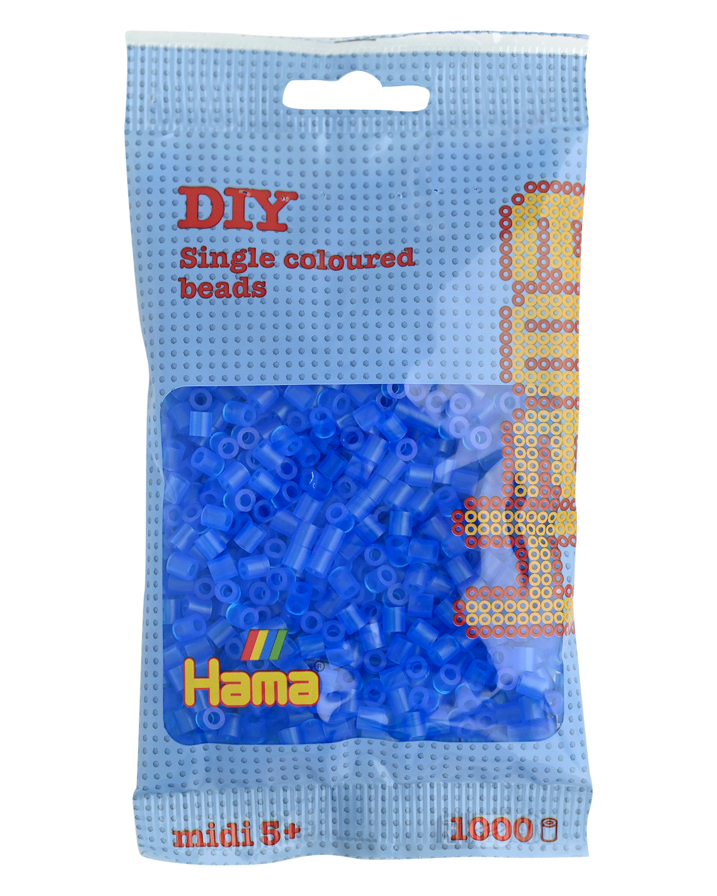 Hama Bügelperlen – Transparent - Blau, Midi 5 mm (1000 Stk) von Spielzeughafen