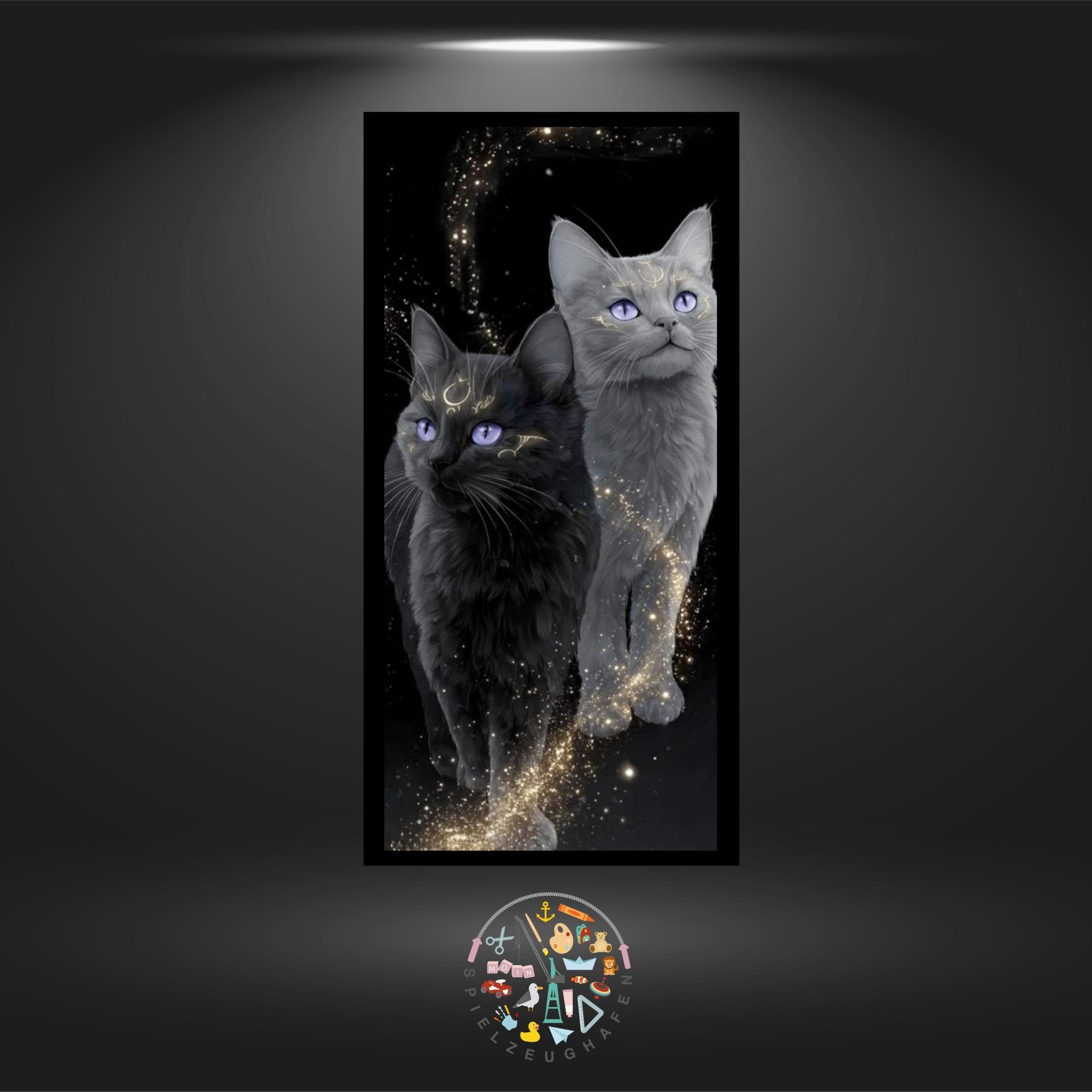 Katzen 'YinYang 1' - Quadratisch mit eckig Strass von Spielzeughafen