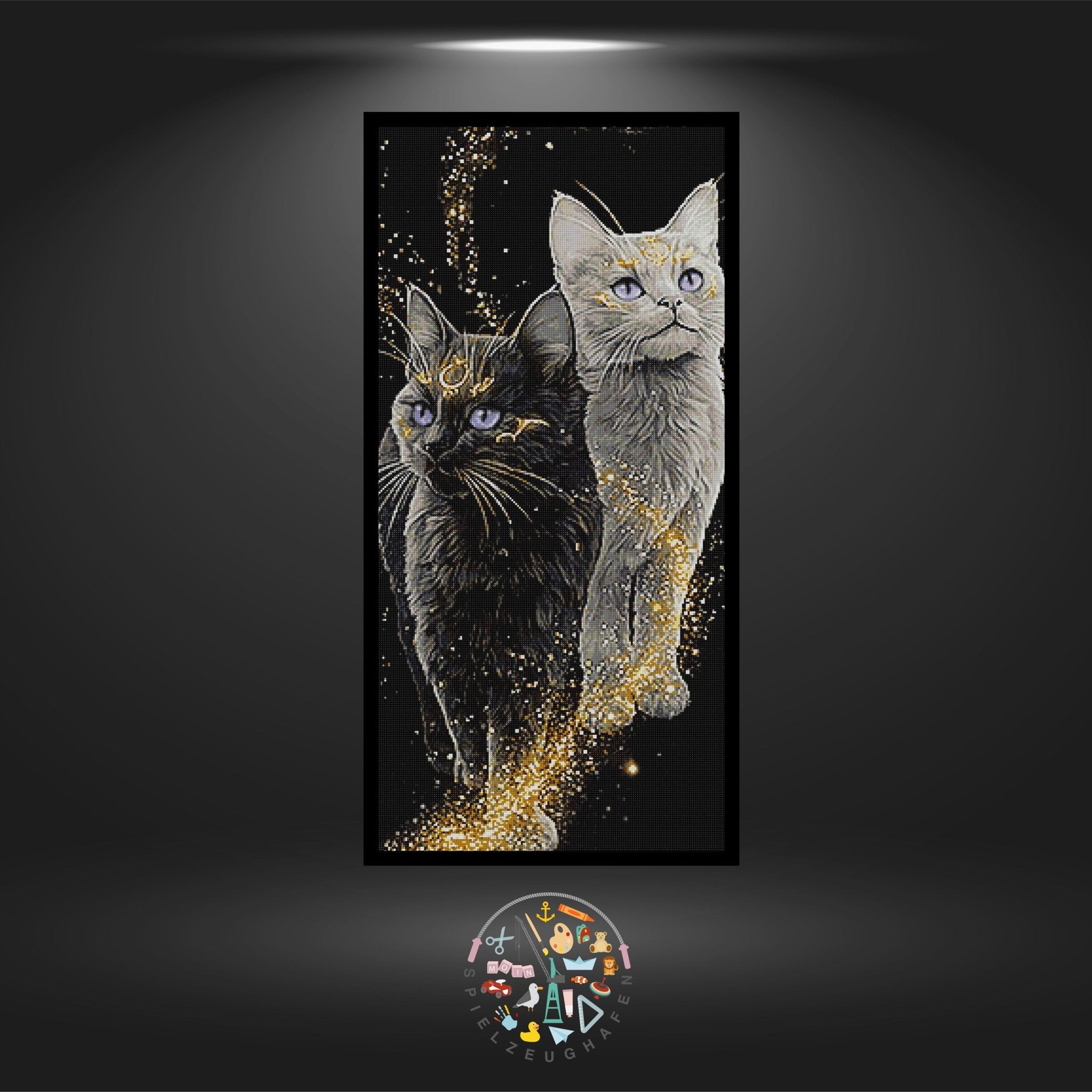 Katzen 'YinYang 1' - Quadratisch mit eckig Strass von Spielzeughafen