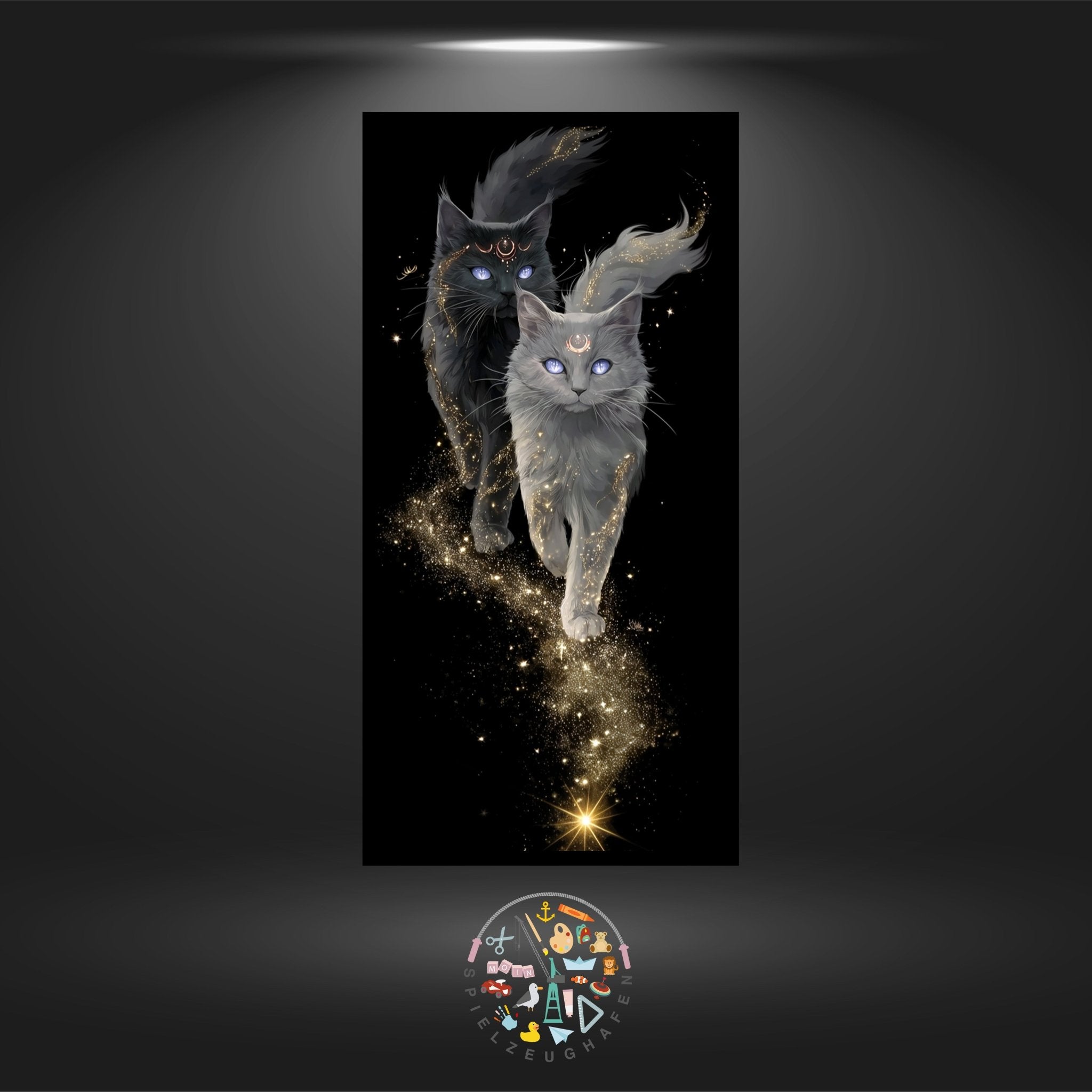 Katzen 'YinYang 2' - Quadratisch mit eckig Strass von Spielzeughafen