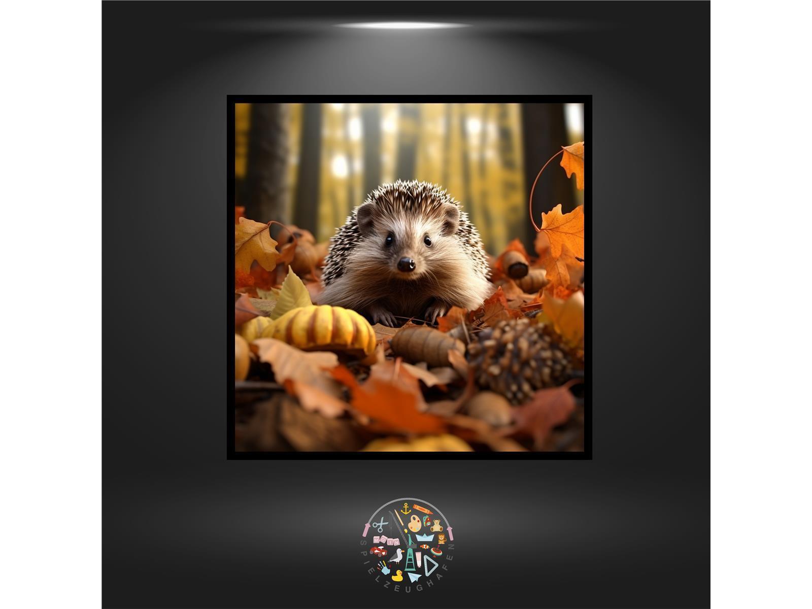 Igel im Herbstwald - Quadratisch