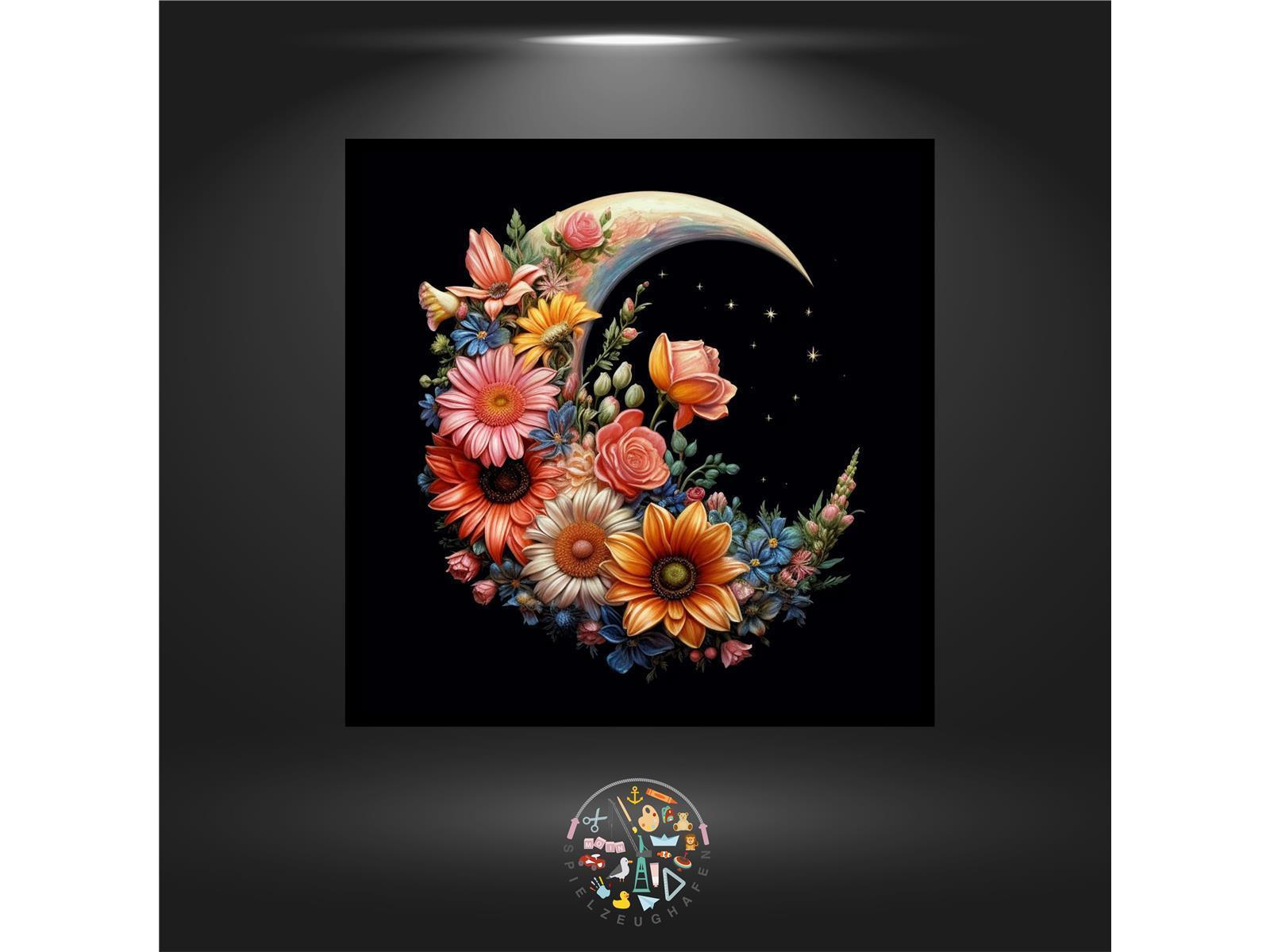 Flower moon - Strass rund mit AB