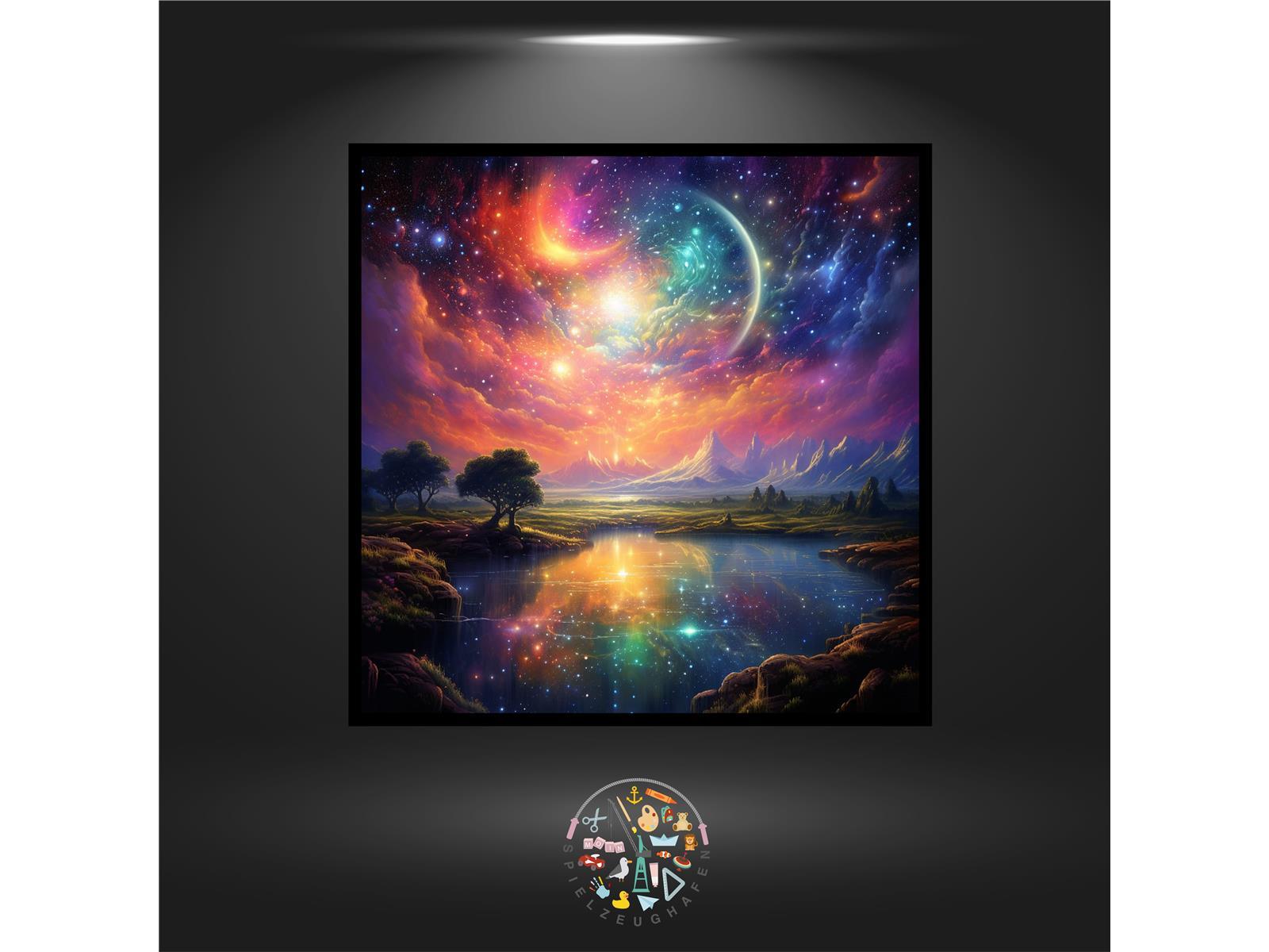 Rainbowmoon - Quadratisch mit eckig Strass,  AB und nachtleuchtenden Steinen