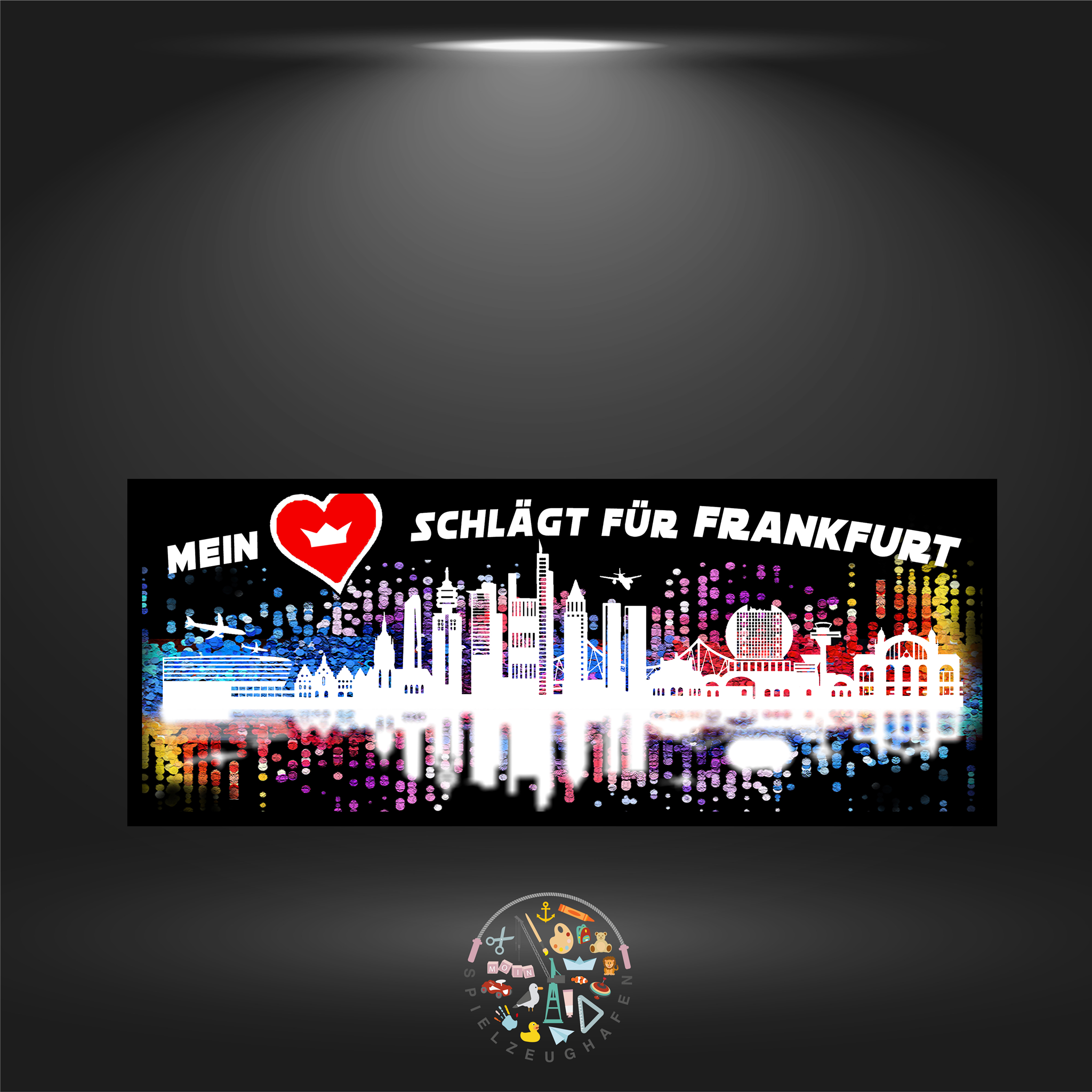 Skyline Frankfurt  - Strass rund