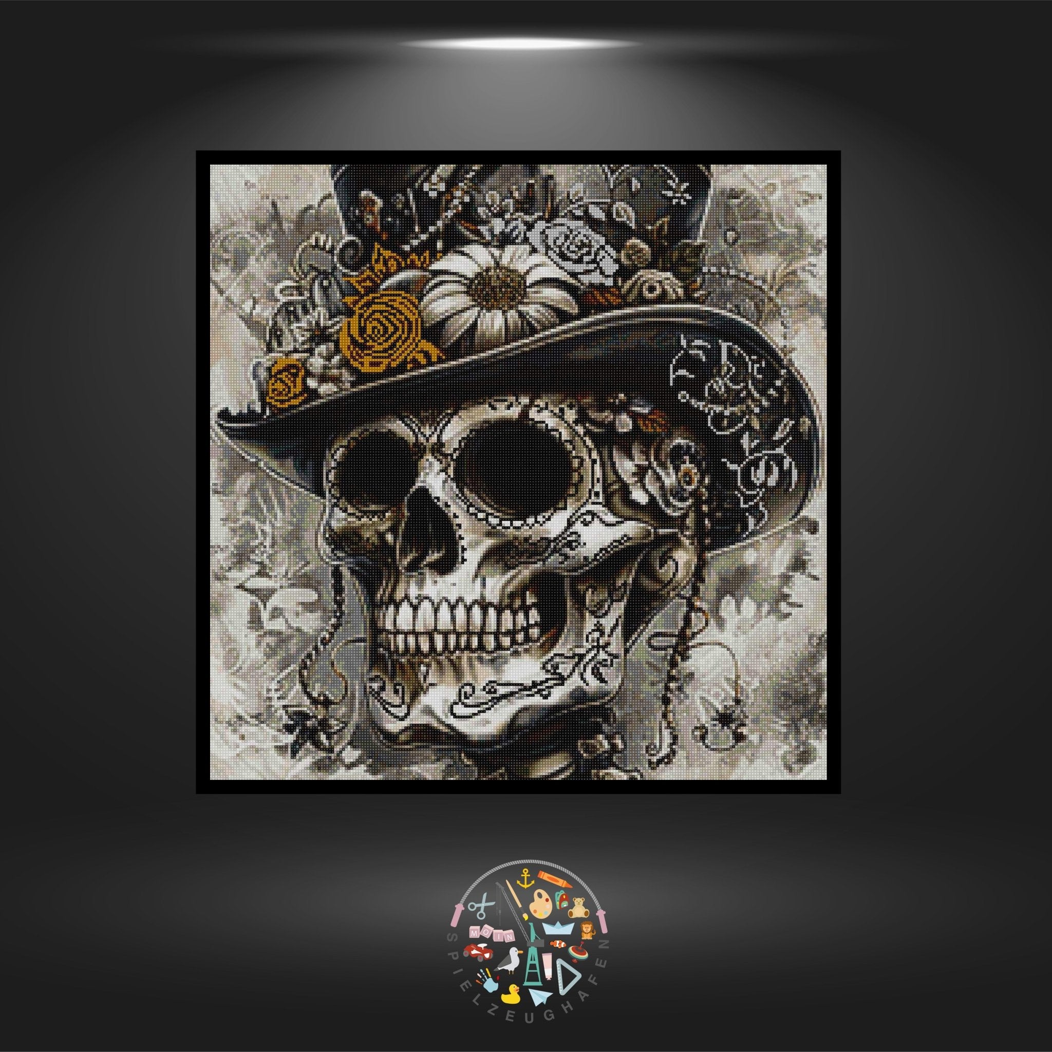 Skull 'Elegantly'Quadratisch mit eckig Strass von Spielzeughafen