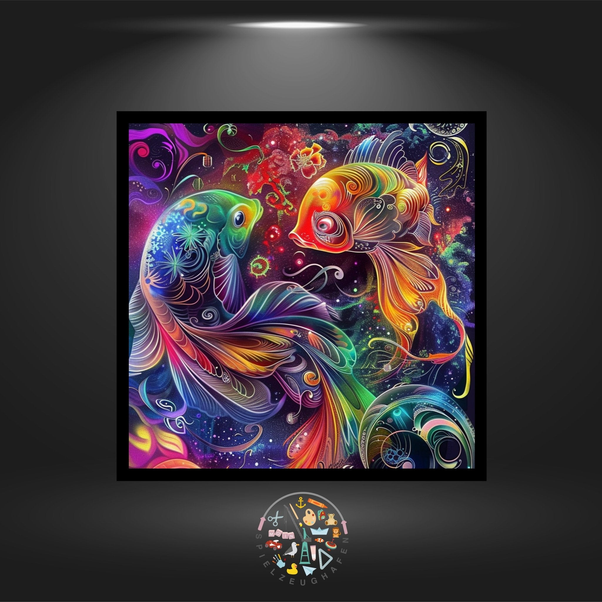 Sternzeichen Fisch Bunt - Quadratisch mit AB von Spielzeughafen