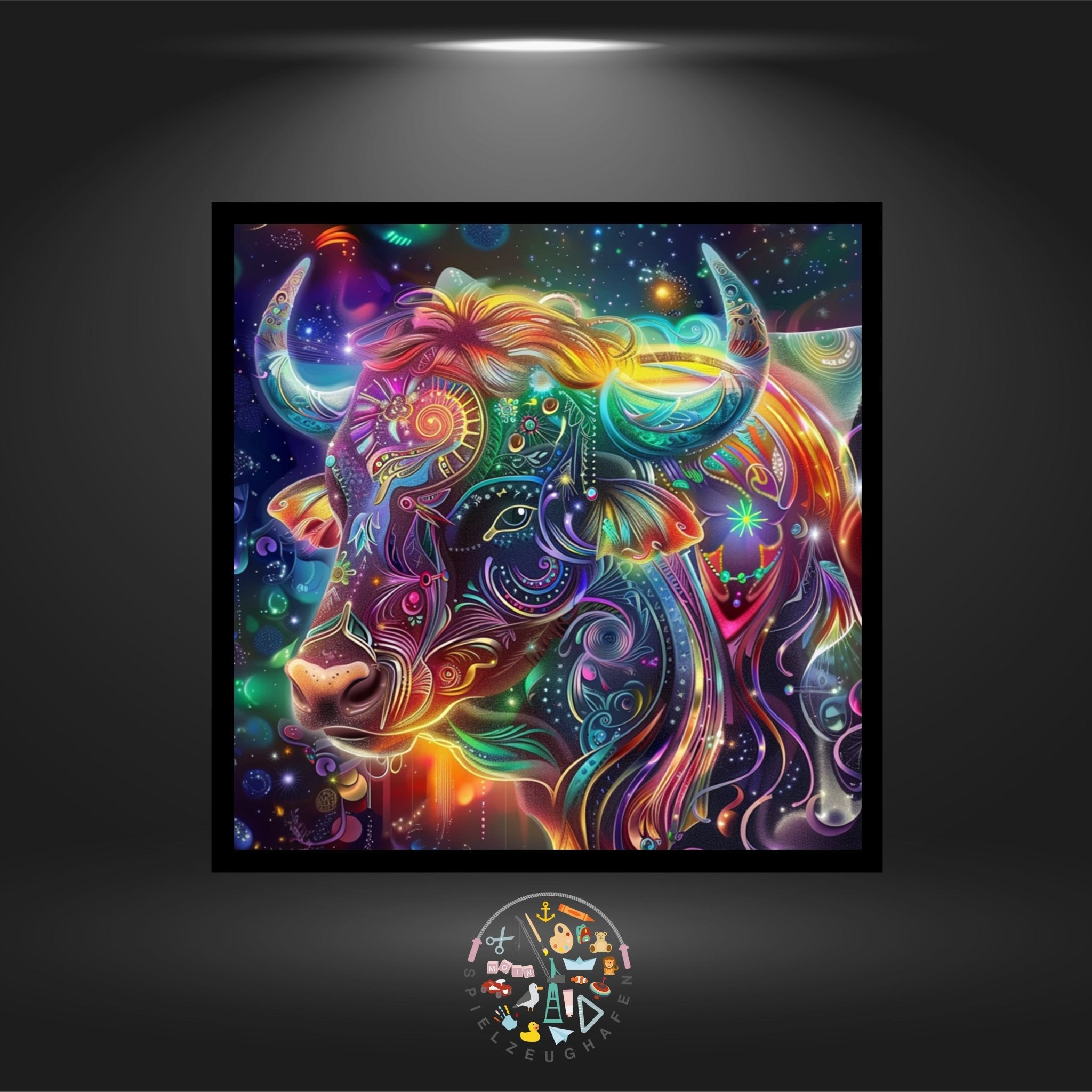 Sternzeichen Stier Bunt - Quadratisch mit AB von Spielzeughafen