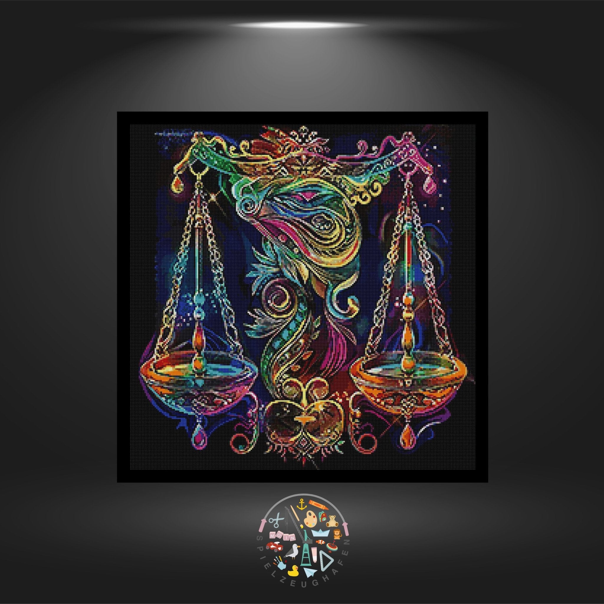 Sternzeichen Waage Bunt - Quadratisch mit AB von Spielzeughafen