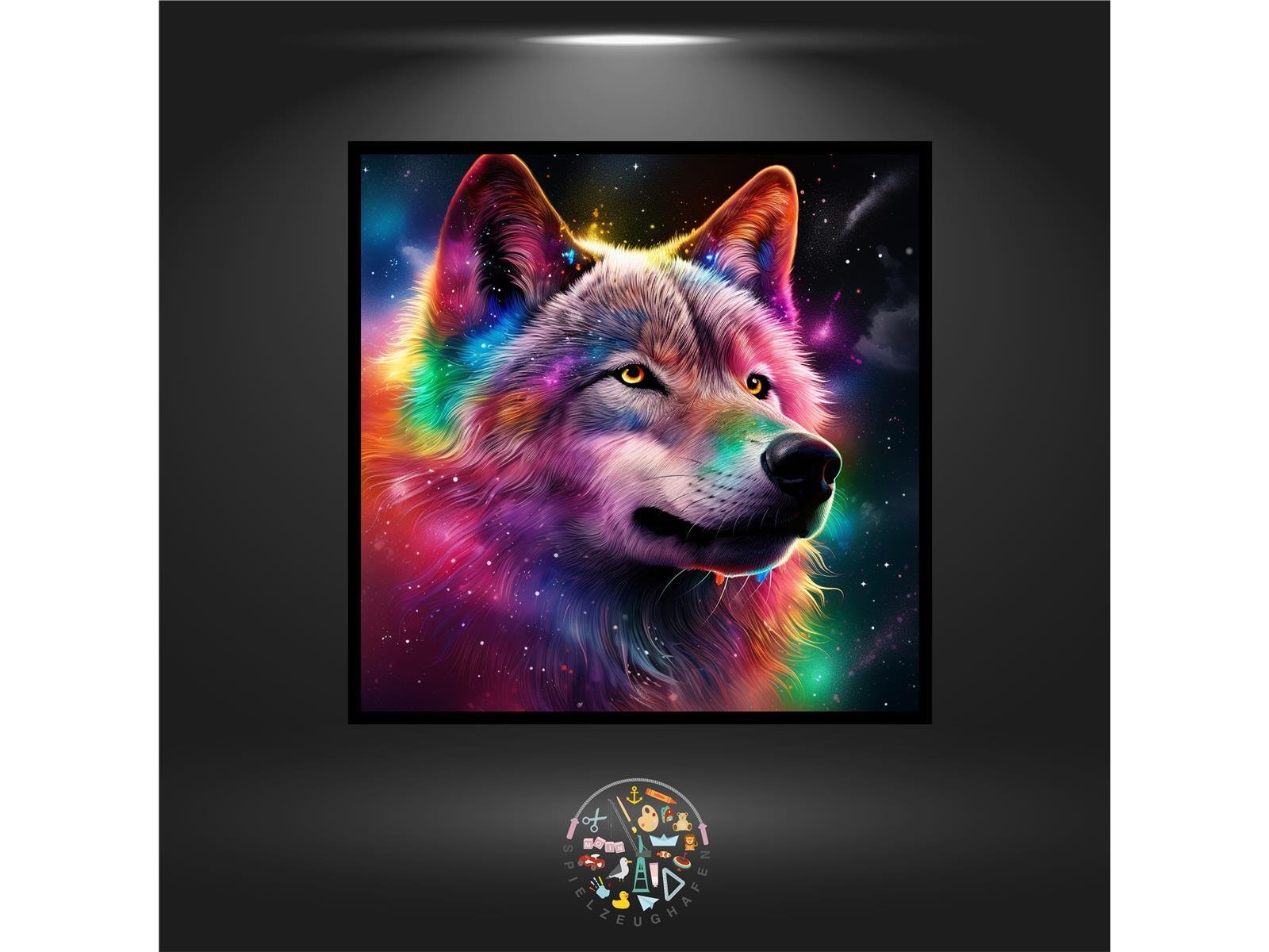 Wolf 'Rainbow' - Quadratisch mit AB von Spielzeughafen