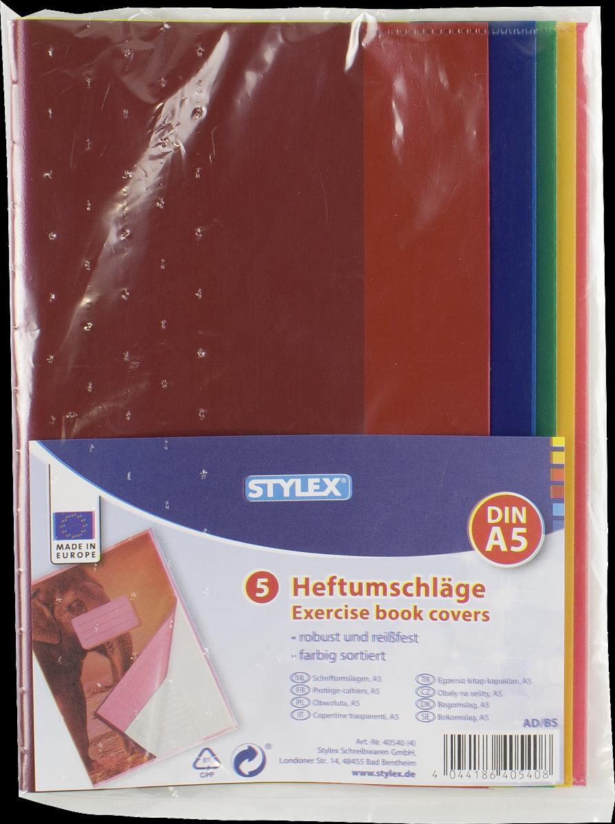 Heftumschläge, farbig transparent A5, Stylex