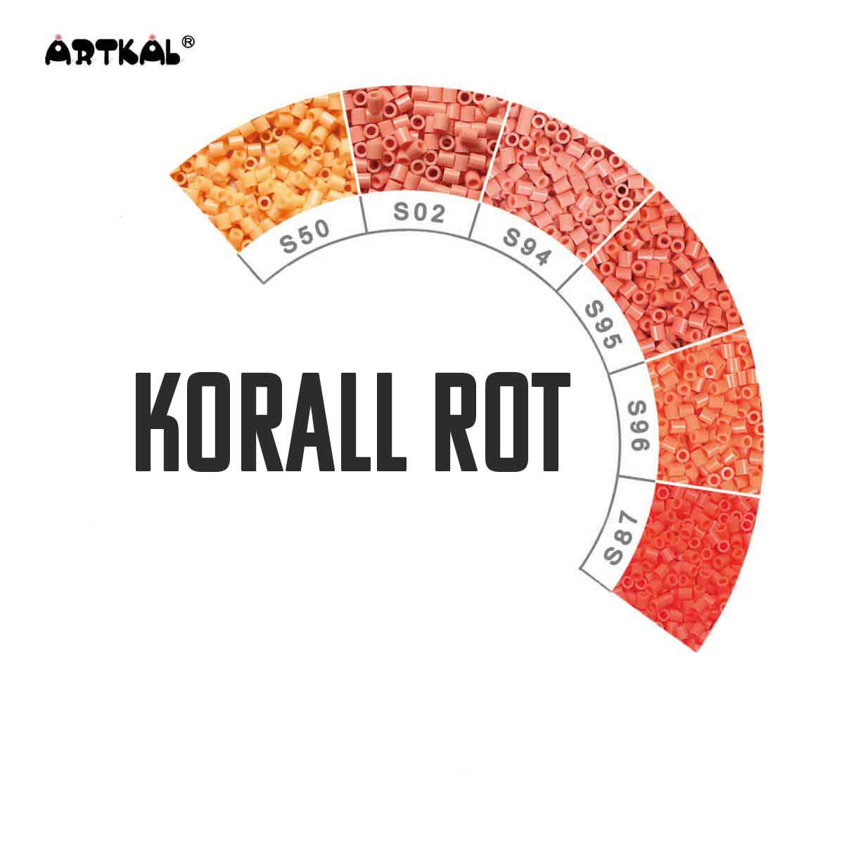 1000 Artkal MIDI S 5mm Korallrottöne