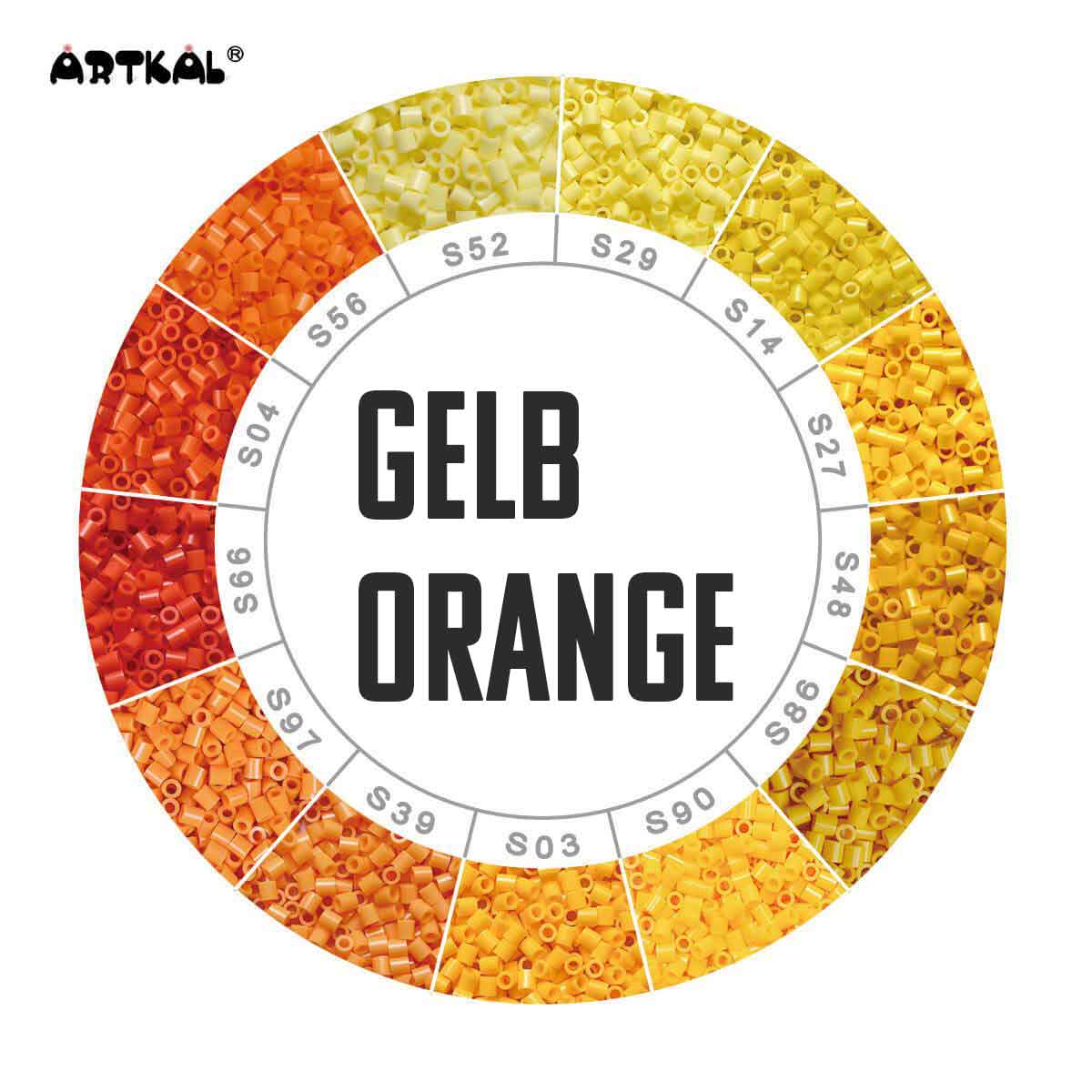 1000 Artkal MIDI S 5mm Gelb-Orangetöne