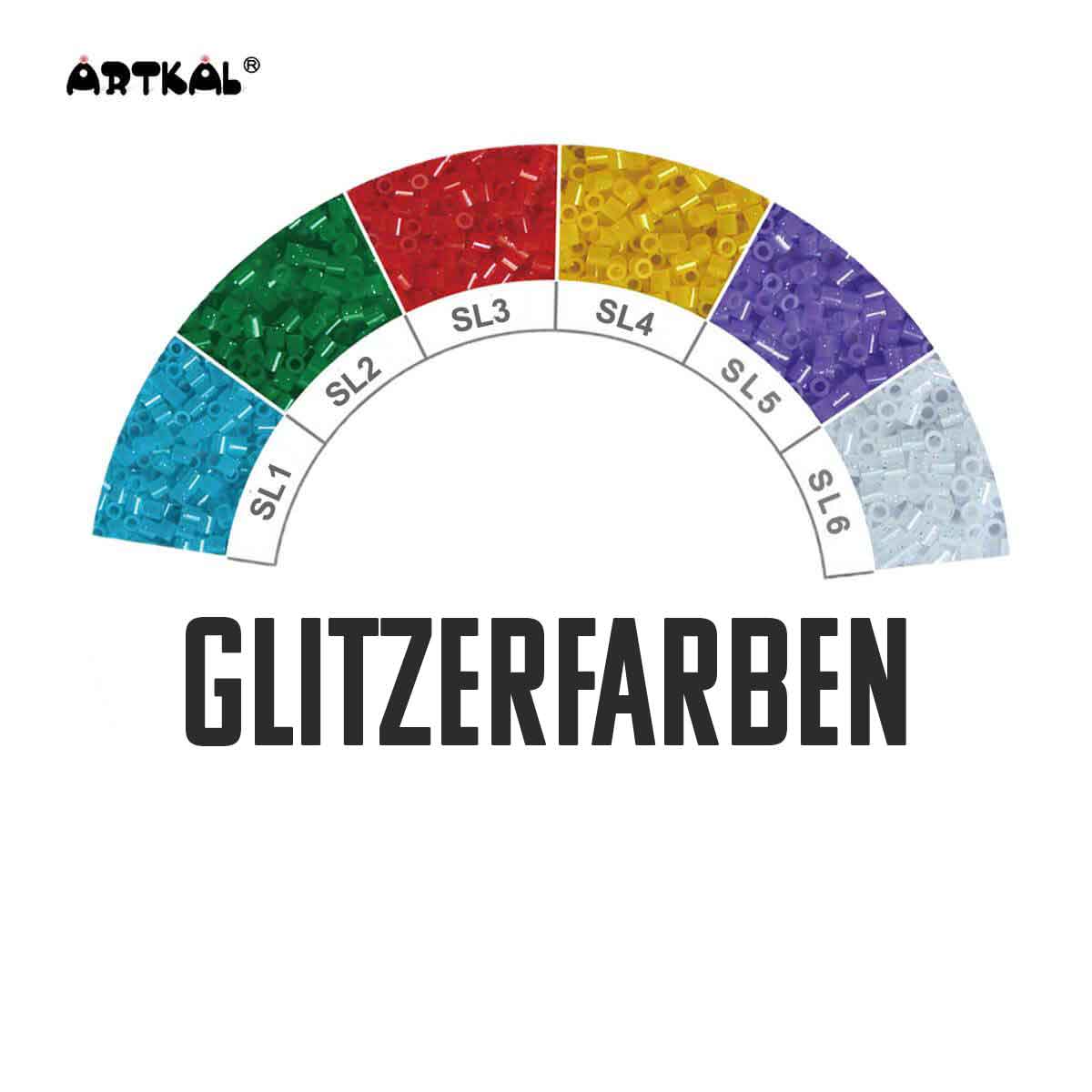 1000 Artkal MIDI S 5mm Glitzerfarben