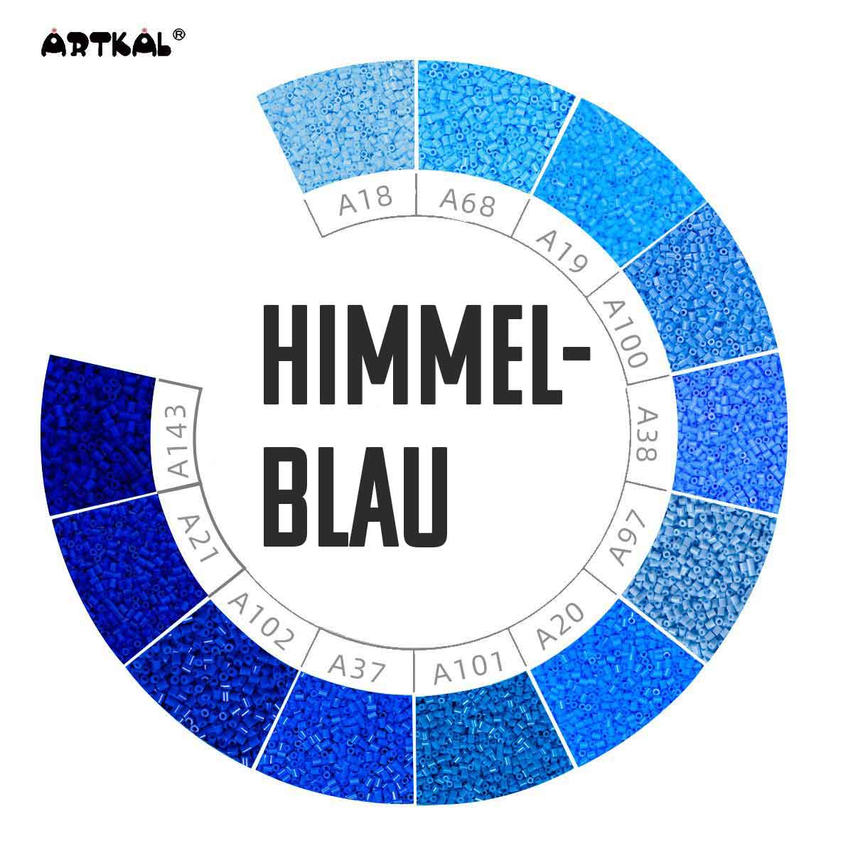 2000 Artkal MINI A 2,6mm Himmelblaue Farben (soft)