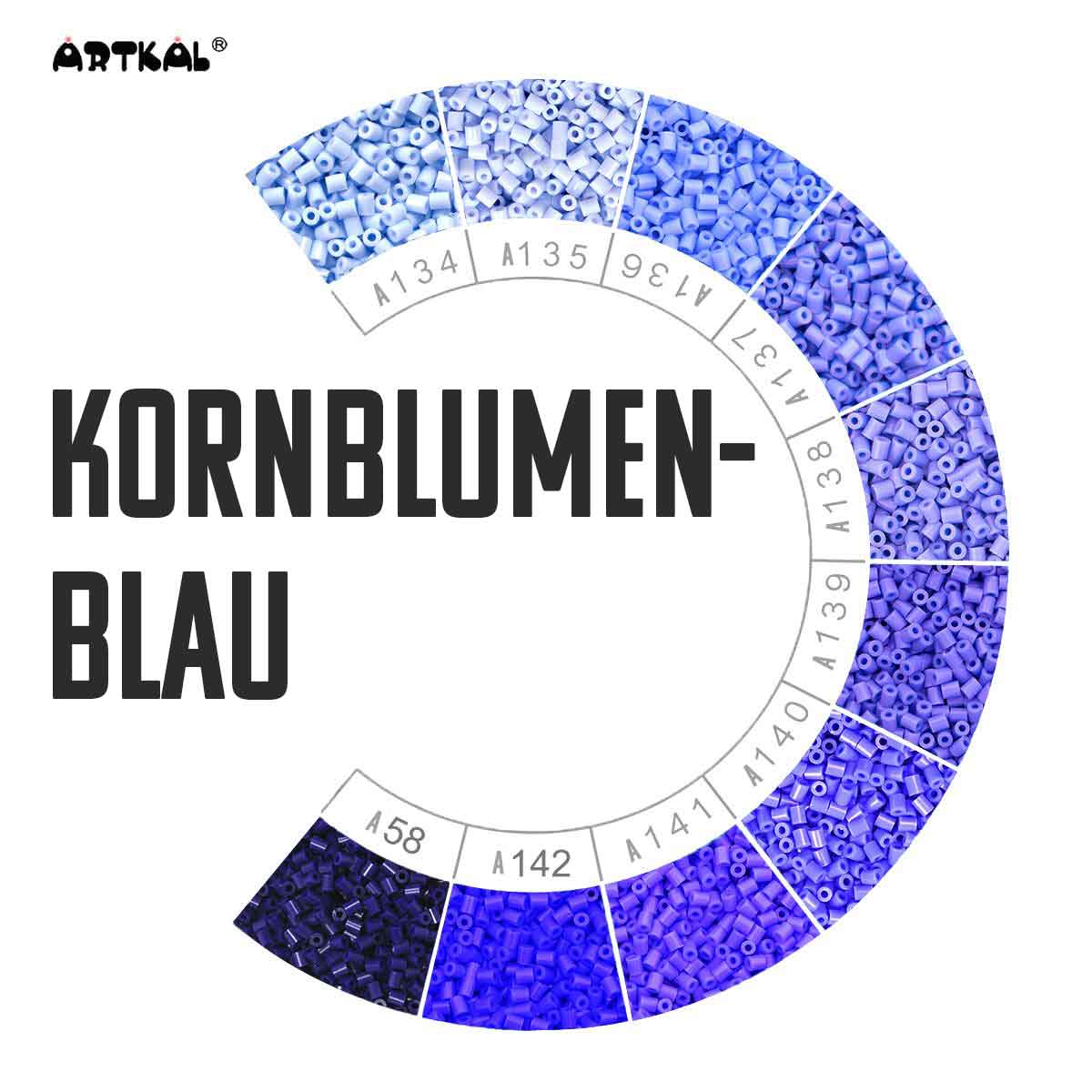 2000 Artkal MINI A 2,6mm Kornblumenblaue Farben (soft)