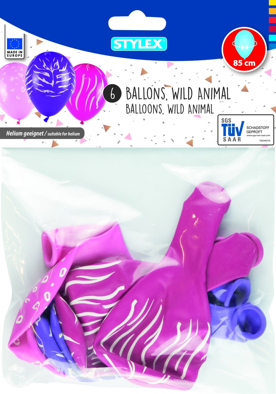 STYLEX Luftballons, Wild Animal, 6er Beutel