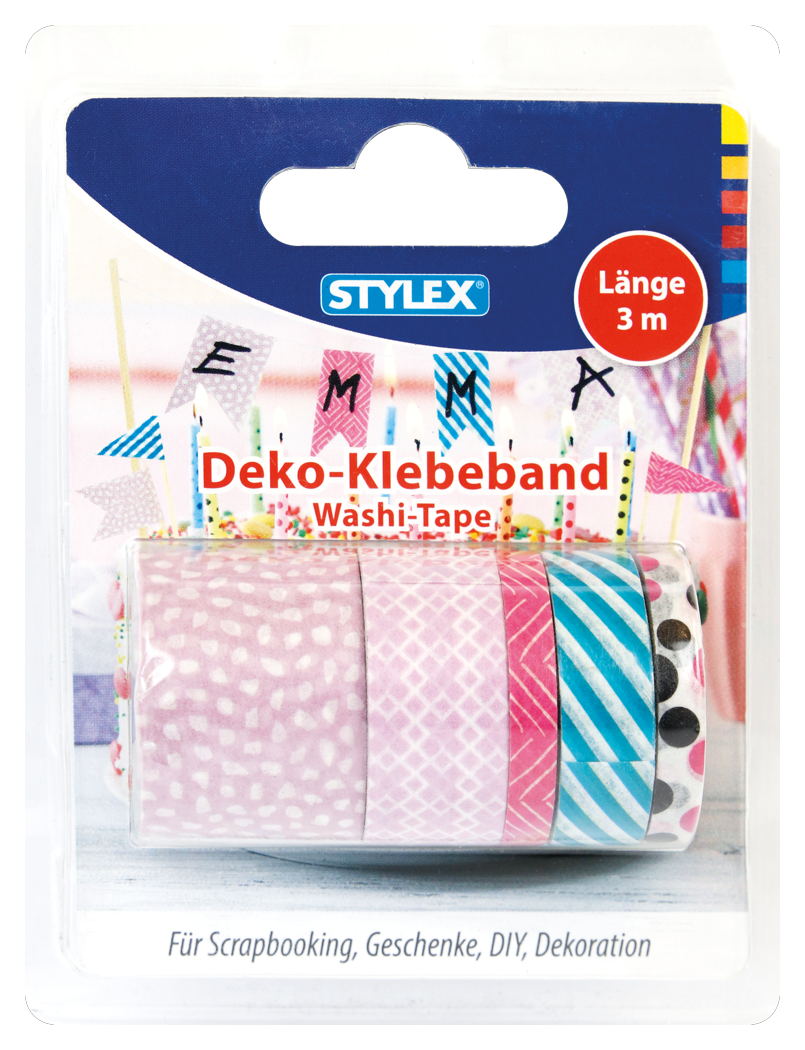 STYLEX Deko-Klebeband, 5  Rollen Washi Tape