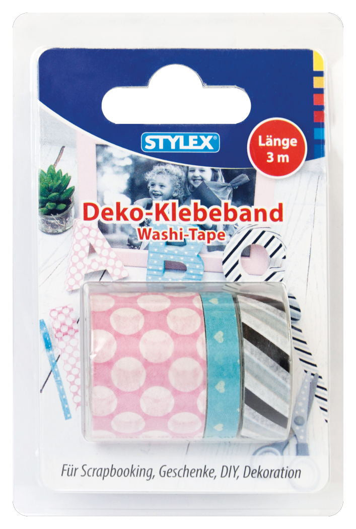 STYLEX Deko-Klebeband, 3  Rollen Washi Tape