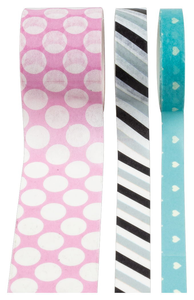 STYLEX Deko-Klebeband, 3  Rollen Washi Tape