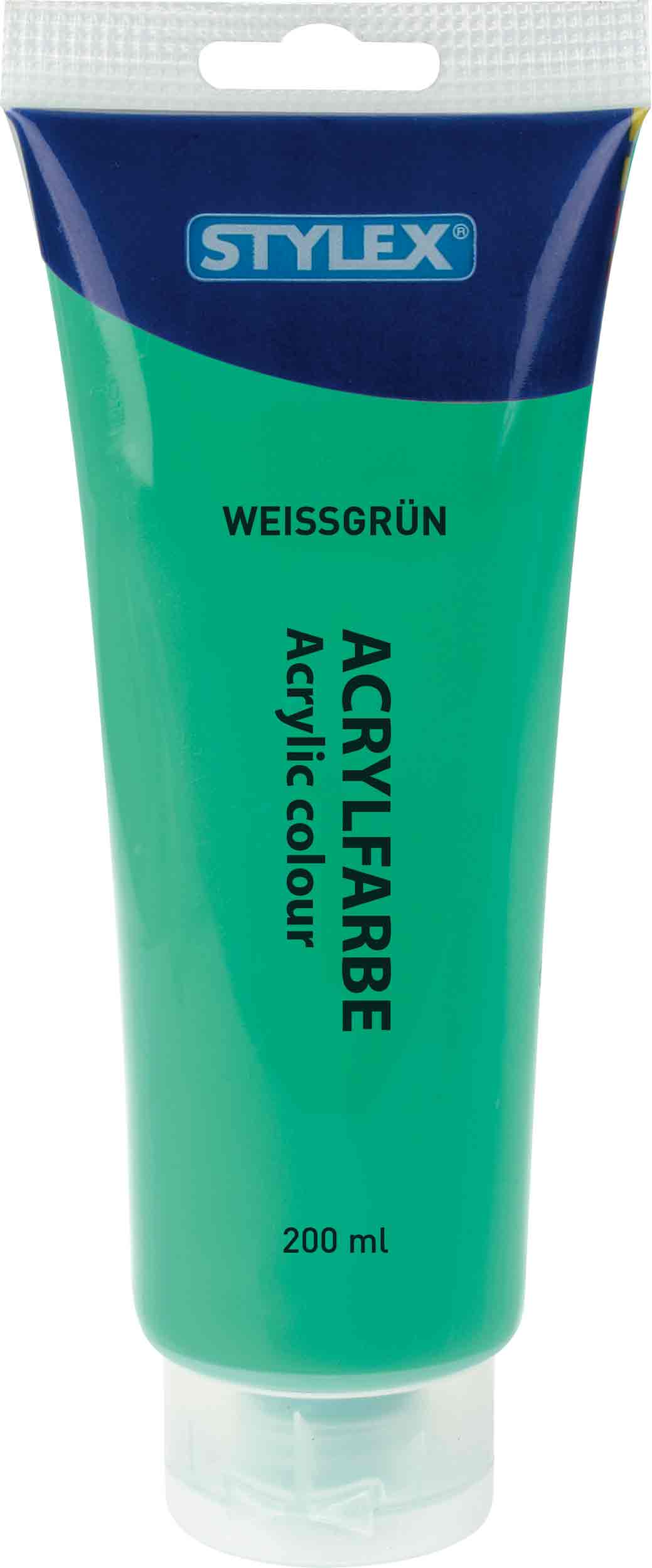 STYLEX Acrylfarbe 200 ml, Weißgrün