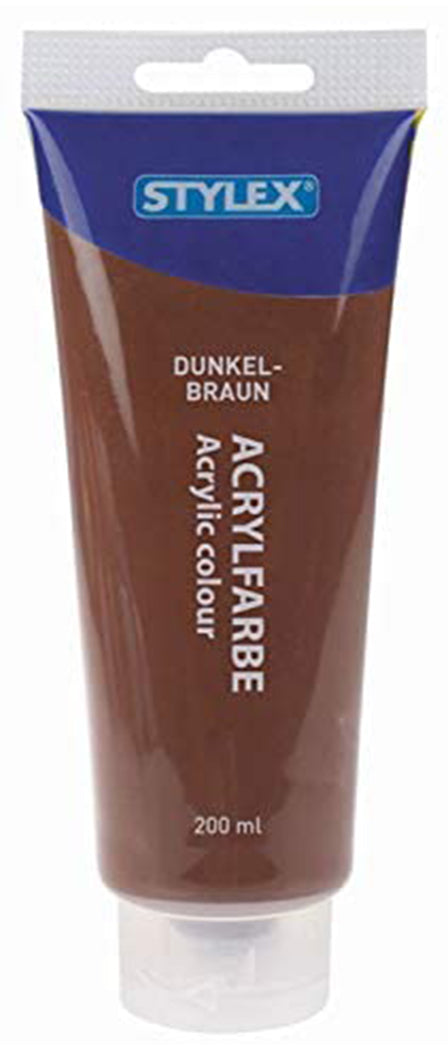 STYLEX Acrylfarbe 200 ml, Dunkelbraun