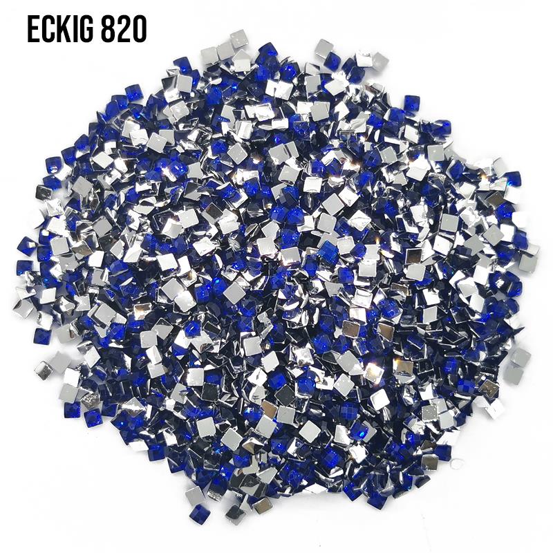 Royal Blue - Very Dark eckig Strass