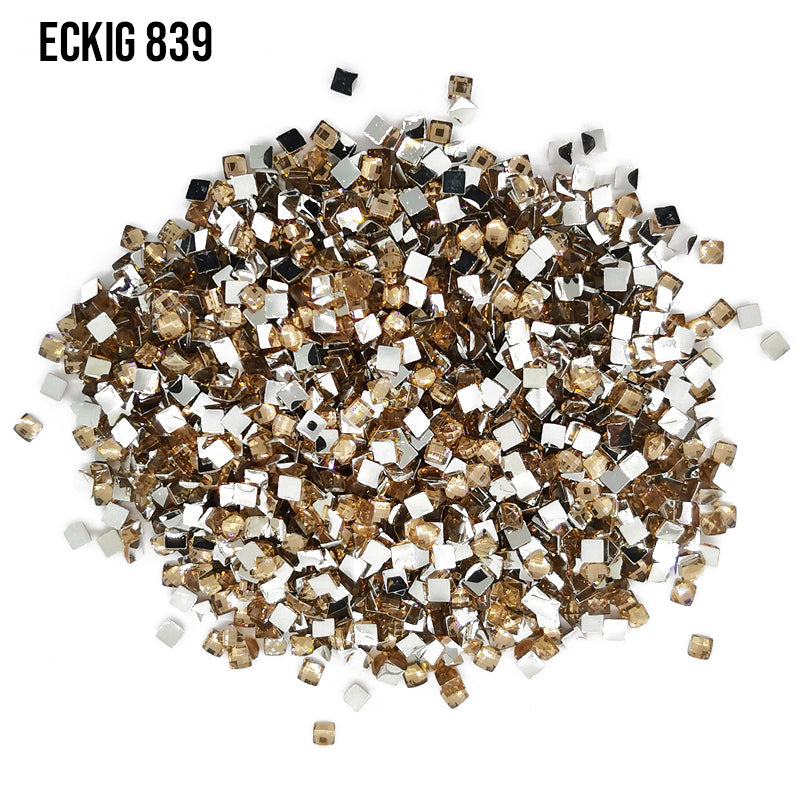 Beige Brown - eckig Strass