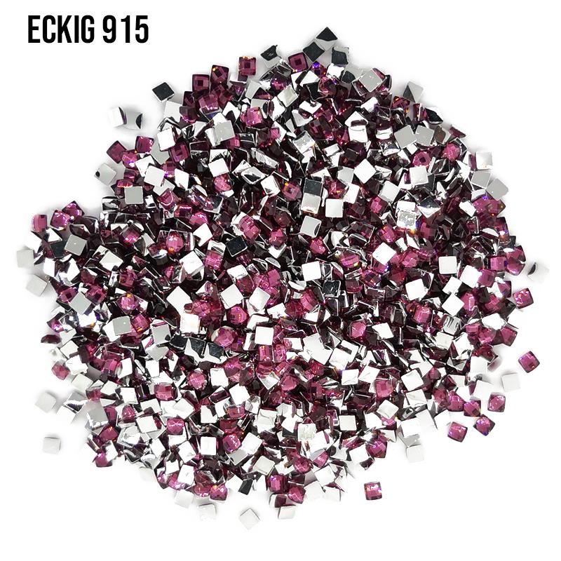 Plum - Dark eckig Strass