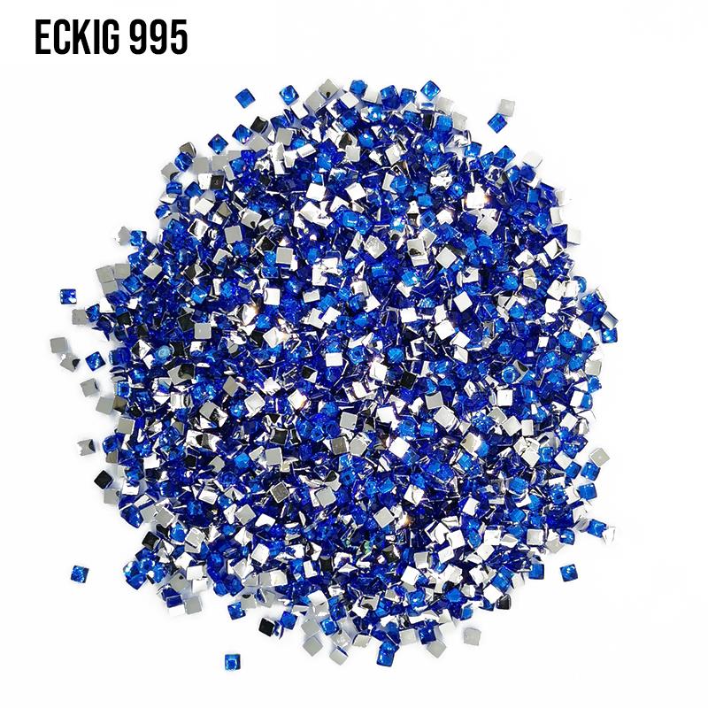 Electric Blue - Dark eckig Strass