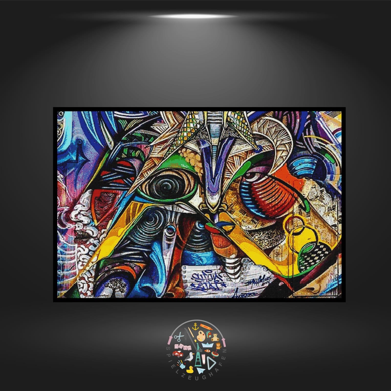 'Graffiti Face' - Quadratisch von Spielzeughafen