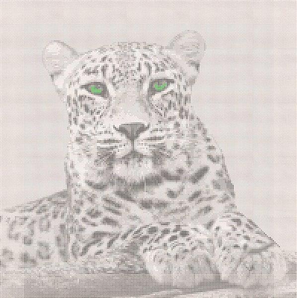 Leopard mit grünen Augen - Bügelperlen von Spielzeughafen