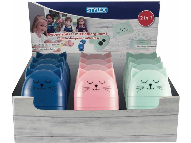 STYLEX Doppelspitzer mit Radiergummi, Katze von Spielzeughafen