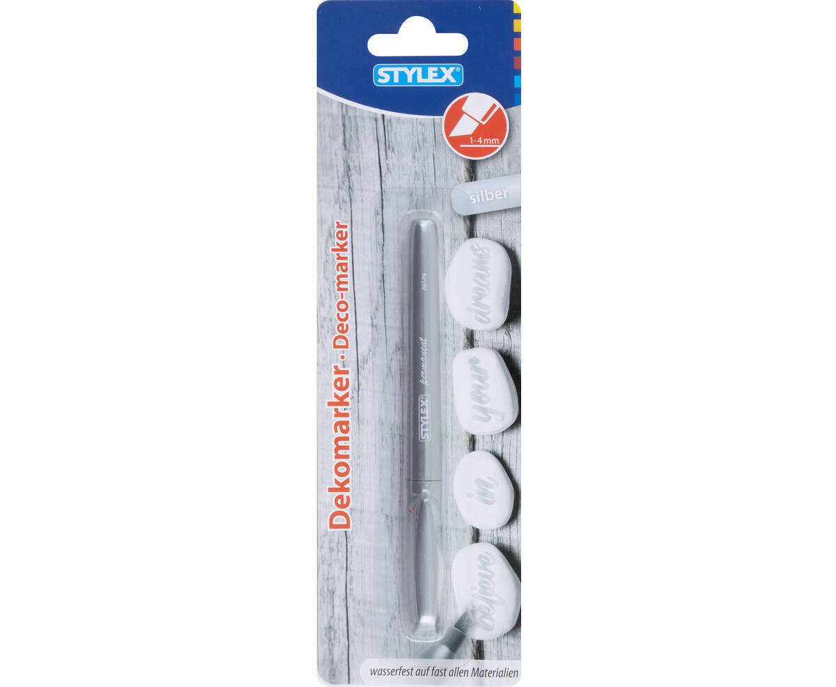 STYLEX Permanentmarker, Silber, Wasserfest von Spielzeughafen